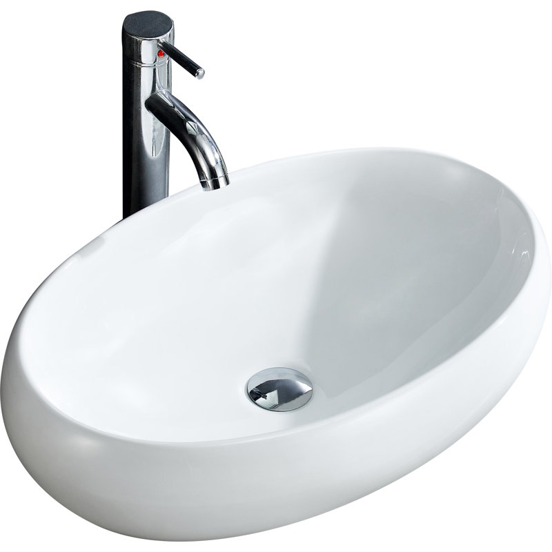 Modern Ceramic Oval Vessel Bathroom Sink & Reviews AllModern